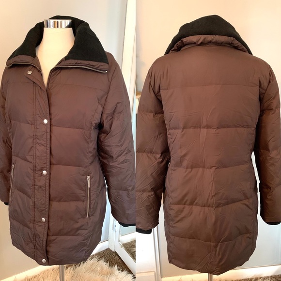 Michael Kors Down coat overcoat Quilted Brown oversized Women’s Warm winter M - Picture 7 of 14